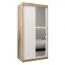 1 Meter breiter Kleiderschrank mit 2 Türen | Farbe: Sonoma Eiche / Weiß Abbildung
