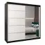 2 Meter breiter Kleiderschrank mit 2 Türen | Farbe: Weiß / Schwarz Abbildung