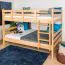Jugendstockbett 140 x 190 cm | Massivholz: Buche | Natur Lackiert | umbaubar in 2 Einzelbetten | Premium-Qualität | inkl. Rollroste Abbildung
