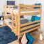Jugendstockbett 140 x 190 cm | Massivholz: Buche | Natur Lackiert | umbaubar in 2 Einzelbetten | Premium-Qualität | inkl. Rollroste Abbildung