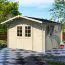 Holz-Gartenhaus 3,98 x 3,19 Meter (inkl. Dach) | Natur | Satteldach | 28 mm Blockbohlen-Haus Abbildung