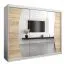 Großer 250 cm breiter Kleiderschrank mit 3 Türen | 10 Fächer | Farbe: Sonoma Eiche / Weiß Abbildung