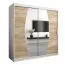 2 Meter breiter Kleiderschrank mit 2 Türen | Farbe: Sonoma Eiche / Weiß Abbildung