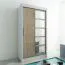1 Meter breiter Kleiderschrank mit 2 Türen | Farbe: Sonoma Eiche / Weiß Abbildung