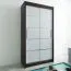 1 Meter breiter Kleiderschrank mit 2 Türen | Farbe: Weiß / Schwarz Abbildung