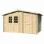 Holz-Gartenhaus 2,3 x 3,98 Meter (inkl. Dach) | Naturbelassen | Satteldach | 28 mm Blockbohlen-Haus Abbildung