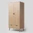 96 cm breiter Kleiderschrank mit 2 Türen | Farbe: Natur Abbildung