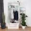 Kleiderschrank | 2 Drehtüren | 2 Schublade | 2 Fächer | mit Kleiderstange | 92 cm breit | Farbe: Beige Abbildung