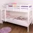 Stockbett für Jugendzimmer 90 x 200 cm | Massivholz: Buche | Weiß Lackiert | umbaubar in 2 Einzelbetten | inkl. Rollroste Abbildung