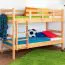 Stockbett für Jugendliche 90 x 200 cm | Massivholz: Buche | Natur Lackiert | umbaubar in 2 Einzelbetten | inkl. Rollroste Abbildung