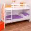 Etagenbett für Jugendliche 90 x 200 cm | Massivholz: Buche | Weiß Lackiert | umbaubar in 2 Einzelbetten | inkl. Rollroste Abbildung