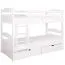 90 x 200 cm Stockbett mit Stauraum / 2 Schubladen für Jugendliche Massivholz: Buche | Weiß Lackiert | umbaubar in 2 Einzelbetten | Premium-Qualität | inkl. Rollroste Abbildung