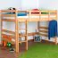 Hochbett für Jugendliche 120 x 200 cm | Massivholz: Buche | Natur Lackiert | umbaubar in Einzelbett | Premium-Qualität | inkl. Rollrost Abbildung