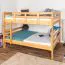 Stockbett für Jugendliche 140 x 200 cm | Massivholz: Buche | Natur Lackiert | umbaubar in 2 Einzelbetten | inkl. Rollroste Abbildung