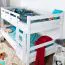 Etagenbett für Jugendliche 120 x 190 cm | Massivholz: Buche | Weiß Lackiert | umbaubar in 2 Einzelbetten | inkl. Rollroste Abbildung