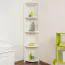 Regal, Küchenregal, Wohnzimmerregal, Bücherregal - 40 cm breit, Kiefer Holz-Massiv, Farbe: Weiß Abbildung