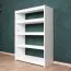 Regal, Küchenregal, Wohnzimmerregal, Bücherregal - 33,5 cm breit, Buche Holz-Massiv, Farbe: Weiß Abbildung