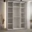 Weißer Kleiderschrank mit Spiegeln Mina, Schwarzer Metallgriff, platzsparend, viel Stauraum, Anti Staubbürsten, 235,2 x 180 x 60 cm, Einlegeböden