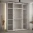 Kleiderschrank Mina in Weiß/Eiche mit Schiebetüren, viel Stauraum, Metallgriffe in Schwarz, moderne Optik, Anti Staubbürsten, 235,2 x 200 x 60 cm