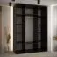 Schwarzer Kleiderschrank Mina mit Schiebetüren, Anti Staubbürsten enthalten, platzsparend, viel Stauraum, robust, 235,2 x 160 x 60 cm, moderne Optik