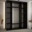 Kleiderschrank Mina mit Spiegeltüren, Weiß/Schwarz gehalten, moderne Optik, viel Stauraum, mit Anti Staubbürsten, 235,2 x 200 x 60 cm, Einlegeböden