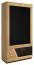 Drehtürenschrank / Kleiderschrank "Belica" 27, Farbe: Eiche natur / Schwarz, teilmassiv - Abmessungen: 192 x 102 x 60 cm (H x B x T)
