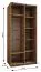 Kleiderschrank / Schiebetürenschrank | 2 Kleiderstangen | 245,5 x 100 x 64 cm | 6 Fächer | Soft-Close | 2 Schiebetüren | Farbe: Kaschmir | 6 Fächer