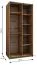 Kleiderschrank / Schiebetürenschrank | 6 Fächer | 2 Kleiderstangen | 2450,5 x 120 x 64 cm | 6 Einlegeböden | Soft-Close | Farbe: Schwarz |2 Schiebetüren