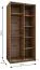 Kleiderschrank / Schiebetürenschrank | 2 Schiebetüren | 245,5 x 100 x 64 cm | 2 Kleiderstangen | Farbe: Kaschmir | 6 Einlegeböden | 6 Fächer