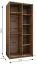 Kleiderschrank 7 Schiebetürenschrank | 6 Einlegeböden | 6 Fächer | 245,5 x 110 x 64 cm | 2 Kleiderstangen | 2 Schiebetüren | Farbe: Eiche Artisan