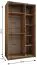 Kleiderschrank / Schiebetürenschrank | 2 Kleiderstangen | 245,5 x 140 x 64 cm | 2 Schiebetüren | Soft-Close | Spiegel | Farbe: Eiche Artisan | 6 Fächer