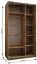 Kleiderschrank / Schiebetürenschrank | 2 Kleiderstangen | 245,5 x 140 x 64 cm | 2 Schiebetüren | Soft-Close | Spiegel | Farbe: Eiche Artisan | 6 Fächer