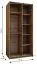 Kleiderschrank / Schiebetürenschrank | 245,5 x 100 x 64 cm | Farbe: Schwarz | Spiegel | Soft-Close | 2 Kleiderstangen | 2 Schiebetüren |Spiegel