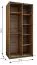 Kleiderschrank / Schiebetürenschrank | 2 Kleiderstangen | Farbe: Schwarz | Spiegel | Soft-Close | 245,5 x 100 x 64 cm | 2 Schiebetüren | 6 Fächer