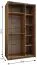 Kleiderschrank / Schiebetürenschrank | Farbe: Schwarz | 6 Fächer | 2 Kleiderstangen | Farbe: Schwarz | 2 Schiebetüren | 245,5 x 140 x 64 cm | ABS-Kanten