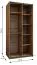 Kleiderschrank / Schiebetürenschrank | 245,5 x 120 x 64 cm | Soft-Close | Farbe: Weiß | Spiegel | 2 Schiebetüren | 2 Kleiderstangen | 6 Fächer