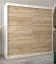 Schiebetürenschrank / Kleiderschrank Jan 05A, Farbe: Weiß matt / Eiche Sonoma - Abmessungen: 200 x 200 x 62 cm ( H x B x T)