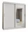 Kleiderschrank mit einer Spiegeltür Musala 14, Farbe: Weiß, 1,8 Meter breit, Aluminiumschienen, 10 Fächer, Schiebetürenschrank, zwei Kleiderstangen
