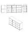 Sideboard / Kommode mit vier Fächer Kanjiza 06, Farbe: Eiche Flagstaff / Weiß / Weiß Hochglanz, drei Schubladen, zwei Türen, Maße: 85 x 162 x 40 cm