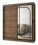 Kleiderschrank | 10 Fächer | 2 Kleiderstangen | Farbe: Walnuss Warmia | Schiebetürenschrank | 180 x 62 x 200 cm | 1 Spiegeltür | zuverlässiges Gleitsysteme