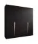 Drehtürenschrank | 4-Türig | Farbe: Schwarz | 2 Fächer | Soft-Close-Funktion | 2 Kleiderstangen | Griffe: Kaschmir | Maße: 200 x 52 x 202 cm | Kleiderschrank | ABS-Kanten