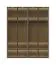 Glastüren-Kleiderschrank mit Innenbeleuchtung Neiafu 67, Farbe: Kaschmir, zwei Kleiderstangen, Soft-Close-Funktion, Maße: 224 x 182 x 56 cm, sechs Einlegeböden