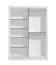 Schiebetürenschrank / Kleiderschrank | 1 Spiegeltür | Farbe: Opak Weiß | 2 Kleiderstangen | 5 Fächer | Maße: 155 x 60 x 215,5 cm | ABS-Kanten