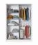 Schiebetürenschrank / Kleiderschrank | 1 Spiegeltür | Farbe: Opak Weiß | 2 Kleiderstangen | 5 Fächer | Maße: 155 x 60 x 215,5 cm | ABS-Kanten