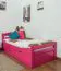 Kinderbett / Jugendbett "Easy Premium Line" K1/2h inkl. 2. Liegeplatz und 2 Abdeckblenden, 90 x 200 cm Buche Vollholz massiv rosa lackiert