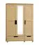 Kleiderschrank / Drehtürenschrank Kiefer massiv Vollholz natur 008 - Abmessung 190 x 120 x 60 cm (H x B x T)