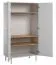 1 Meter breiter Kleiderschrank mit 2 Türen | Farbe: Weiß Abbildung
