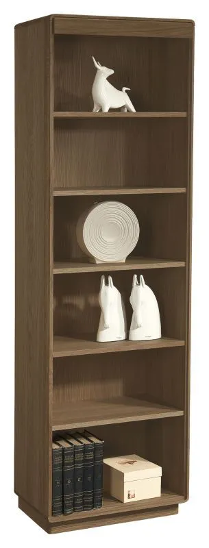 Modernes Regal / Bücherregal mit sechs Fächer, geölt / gewachst Fazenda 04, Dunkelbraun, Eiche teilmassiv, Maße: 201 x 61 x 41 cm, Echtholz Furnier