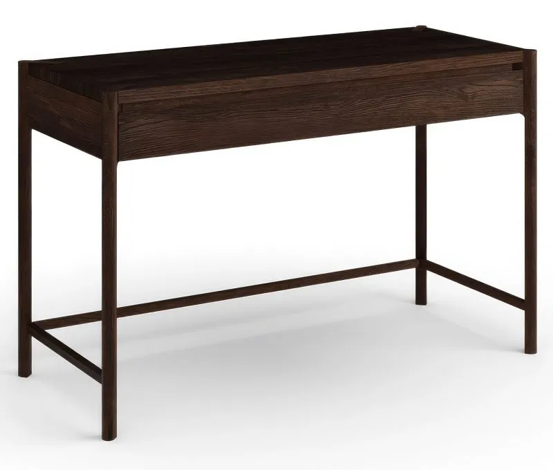 Schminktisch | Farbe: Tabacco | 1 Schublade | Soft Close System | Massivholz | Eichenholz geölt | 123 x 48 x 82 cm | Seille 19 | gefräster Griff