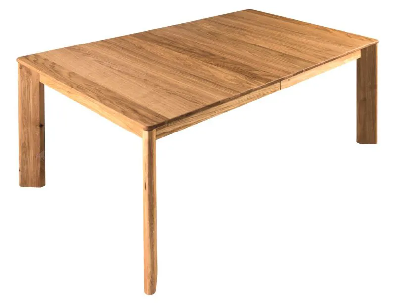 Esstisch ausziehbar Lencois 23, Farbe: Natur, Eiche massiv geölt und gebürstet – Abmessungen: 160-240 x 90 (B x T)